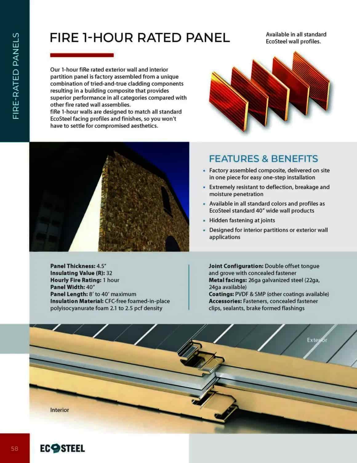 Fire 1-Hour Rated Panel