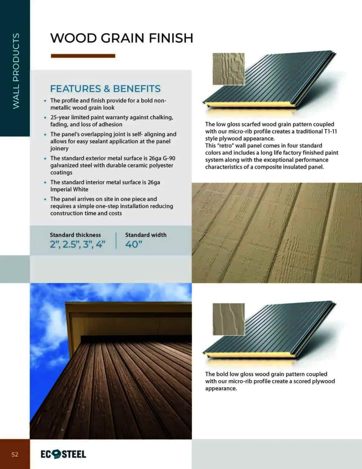 Wood Grain Finish Profile Panel